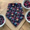 Siyah Renk Küçük Çiçekli %100 Koton Bandana