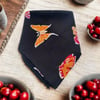 Siyah Renk Kumaş İçi Kelebek Desenli 100% Koton Bandana