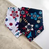 Siyah ve Beyaz Renk  Çiçek Desenli 2'liÇok Amaçlı %100 Koton Bandana 