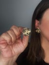 Siyah Ve Gold Uyumlu Arı Model Yuvarlak Model Çelik Küpe