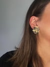 Siyah Ve Gold Uyumlu Arı Model Yuvarlak Model Çelik Küpe