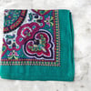 Turkuaz Renk içi renkli desenli%100 koton Bandana