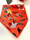 Turuncu Renk İçerisinde Çiçek  Desenli  Bandana  %100 Cotton