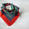 Turuncu Renk içi renkli desenli%100 koton Bandana