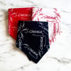 Unisex Üçlü Kırmızı, Beyaz Ve Siyah Renk Atatürk İmzalı %100 Koton Bandana