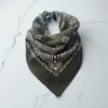 Yeşil Renk  desenli %100 Koton Bandana