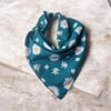 Yeşil Renk Güneş desenli %100 Koton Bandana