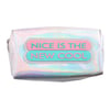 Cosmetic bag  neon  silver