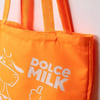 Fabric bag DM, size 40x35 cm, orange  Cow spots