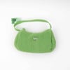 Women's bag DM, size 25x13cm, green  Plush