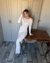 Beyaz Triko Uzun Elbise