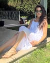 İp Askılı Beyaz Elbise