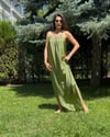 İp Askılı Yeşil Elbise