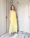 Sarı İpek Askılı Elbise