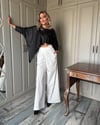 Siyah Deri crop Bluz
