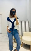  Fular Detay T-Shirt-Lacivert