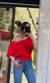  Omuz Detaylı Modal Bluz Kırmızı