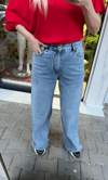 Açık mavi Jean Palazzo Pantolon