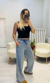 Beli Lastikli Rahat Kesim Denim Pantolon
