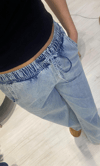 Beli Lastikli Rahat Kesim Denim Pantolon