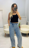 Beli Lastikli Rahat Kesim Denim Pantolon