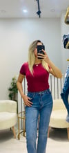 Bisiklet Yaka Basic Body - Bordo