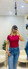 Bisiklet Yaka Basic Body - Bordo