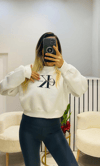 Calvin Klein Baskılı Şardonlu Sweat Beyaz