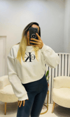 Calvin Klein Baskılı Şardonlu Sweat Beyaz