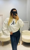 Calvin Klein Baskılı Şardonlu Sweat Beyaz