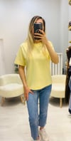 Coss Marka Tam Pamuk Premium T-Shirt - Sarı- 