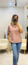 Coss Marka Tam Pamuk T-Shirt - Pembe