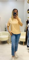 Coss Marka Tam Pamuk T-Shirt - Yavruağzı