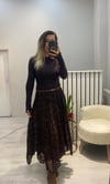 Dokulu Asimetrik Kesim Tül Etek