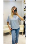 Etiketli Kartlı Basic T-shirt