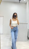 Göğüs Pedli Crop - Beyaz