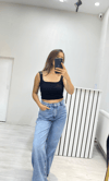 Göğüs Pedli Crop - Beyaz