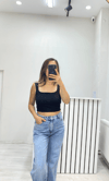 Göğüs Pedli Crop - Beyaz