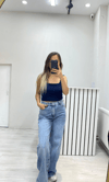 Göğüs Pedli Crop - Lacivert