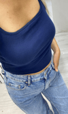Göğüs Pedli Crop - Lacivert