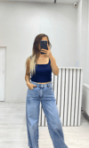 Göğüs Pedli Crop - Lacivert