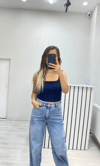 Göğüs Pedli Crop - Lacivert