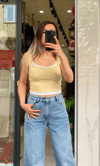 Kaşkorse Fitilli Crop Atlet - Sarı