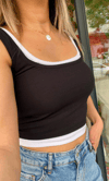 Kaşkorse Fitilli Crop Atlet - Siyah
