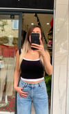 Kaşkorse Fitilli Crop Atlet - Siyah