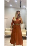 Kemerli Kumaş Elbise
