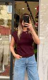 Kol Detaylı Modal Bluz -Mürdüm