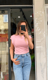 Kol Detaylı Modal Bluz -Pembe
