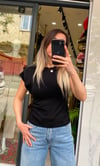 Kol Detaylı Modal Bluz -Siyah