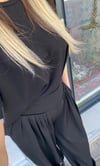 Modal Kumaş Tshirt ve Şalvar Pantolon Takım Siyah